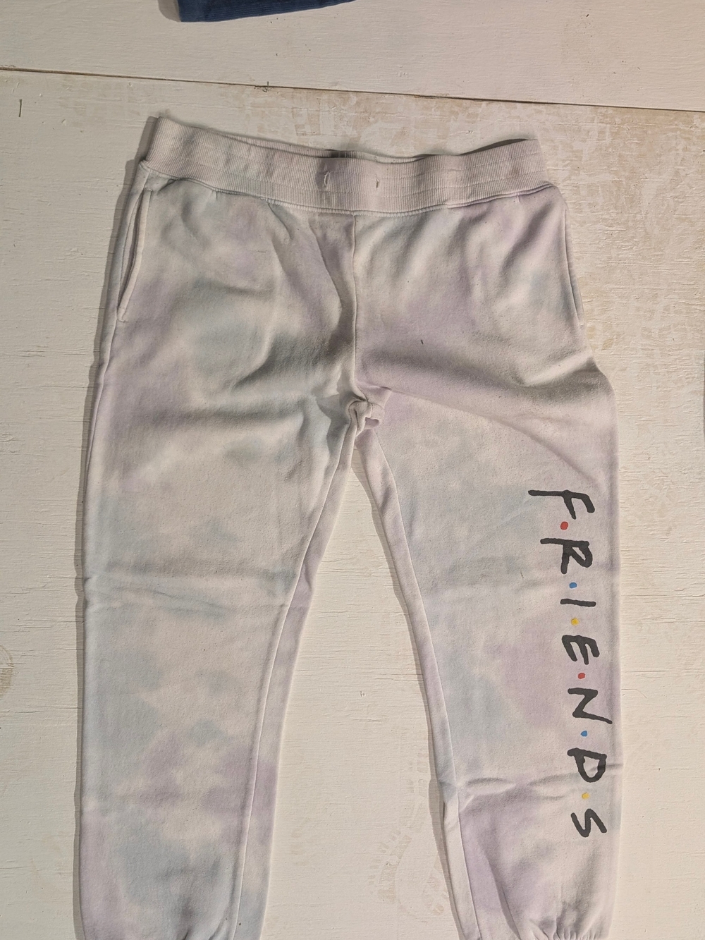 FRIENDS White Pastel Tie-Dye Jogger Sweatpants